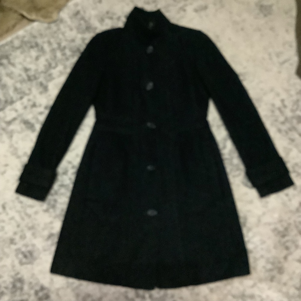 J Crew Lady Day Black Jacket Coat Womens Sz 0 Buttons